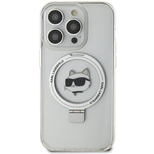 Заредете изображение във визуализатора на галерията – Original Pouch KARL LAGERFELD Ring Stand Choupette Head MagSafe KLHMP15XHMRSCHH for Iphone 15 Pro Max White
