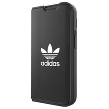 Заредете изображение във визуализатора на галерията – Adidas OR Booklet Case BASIC iPhone 14 Pro 6.1" black/black white 50182
