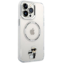Заредете изображение във визуализатора на галерията – Karl Lagerfeld KKLHMP13XHNKCIT iPhone 13 Pro Max 6.7" hardcase transparent Iconic Karl&amp;Choupette Magsafe
