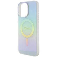 Заредете изображение във визуализатора на галерията – Guess IML Iridescent MagSafe case for iPhone 15 Pro - turquoise
