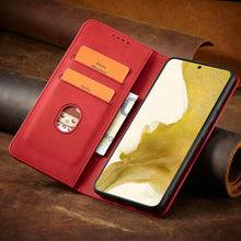 Заредете изображение във визуализатора на галерията – Magnet Fancy Case for Samsung Galaxy S23 Ultra Cover with Flip Stand Wallet Red
