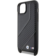 Заредете изображение във визуализатора на галерията – BMW M Edition Carbon Stripe &amp; Strap case for iPhone 15 / 14 / 13 - black

