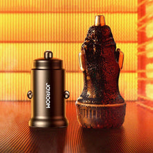 Заредете изображение във визуализатора на галерията – Joyroom JR-CCN05 30W USB-A USB-C mini car charger - black
