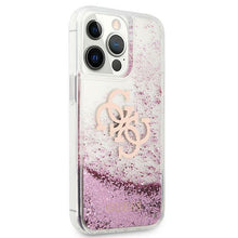 Заредете изображение във визуализатора на галерията – Guess GUHCP13LLG4GPI iPhone 13 Pro / 13 6,1" różowy/pink hardcase 4G Big Liquid Glitter
