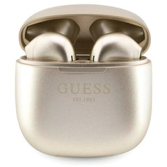 Original Bluetooth Earphones TWS GUESS GUTWST26PSK + docking station Classic EST Logo gold