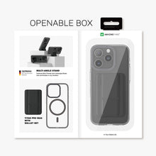 Заредете изображение във визуализатора на галерията – Amazing Thing Titan Pro Mag Wallet Case IP156.1PTWBK for Iphone 15 Pro black with stand
