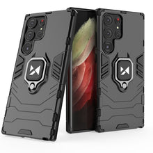 Заредете изображение във визуализатора на галерията – Wozinsky Ring Armor case for Samsung Galaxy S23 Ultra armored cover magnetic holder ring black

