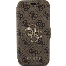 Заредете изображение във визуализатора на галерията – Original Case GUESS book 4G Metal Logo GUBKP15L4GMGBR for Iphone 15 Pro brown
