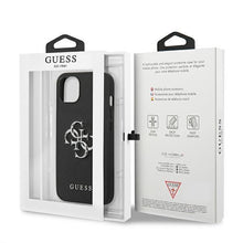 Заредете изображение във визуализатора на галерията – Guess GUHCP13MSA4GSBK iPhone 13 6,1" czarny/black hardcase Saffiano 4G Metal Logo
