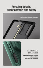 Заредете изображение във визуализатора на галерията – Nillkin CamShield Fold Case for Samsung Galaxy Z Fold 5 5G blue (bracket)
