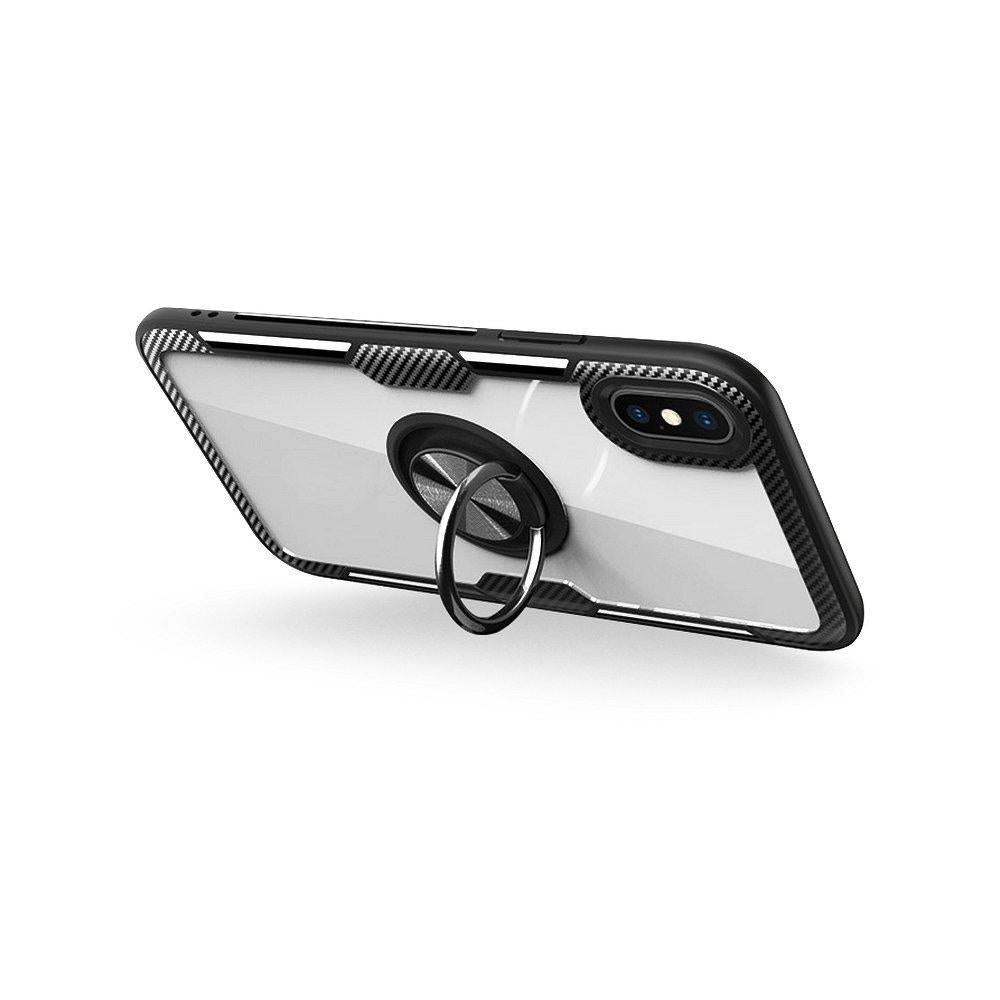Forcell carbon clear ring гръб за iPhone x / xs черен - TopMag