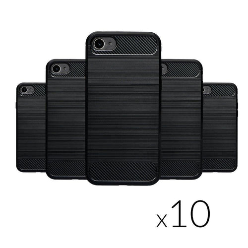Forcell carbon гръб (10 броя в пакет) за iPhone 7 / 8 / SE 2020 черен - TopMag