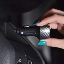 Заредете изображение във визуализатора на галерията – Forcell carbon зарядно за кола usb qc 3.0 18w + cable for apple lightning 8-pin pd20w cc50-1al black (total 38w) - TopMag
