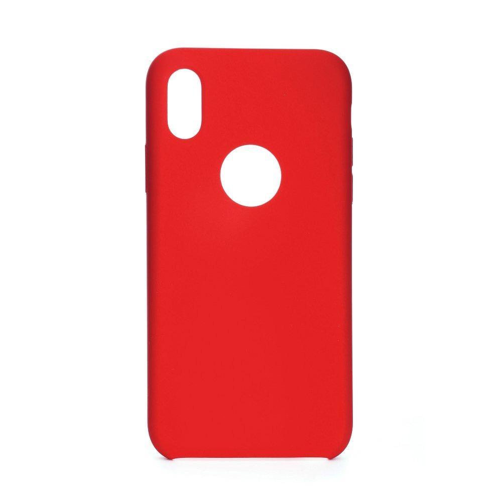 Forcell цветен силиконов гръб - iPhone x / xs ( дупка за логото ) червен - TopMag