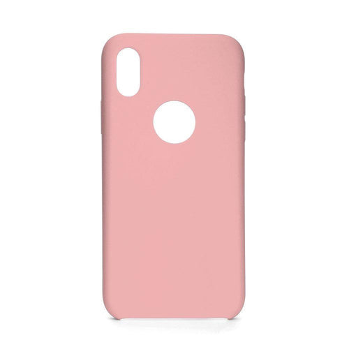 Forcell цветен силиконов гръб - iPhone x / xs ( дупка за логото ) розов - TopMag