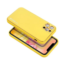 Заредете изображение във визуализатора на галерията – Forcell leather гръб за iphone 13 pro max yellow - TopMag
