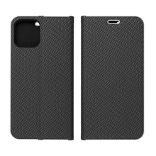 Заредете изображение във визуализатора на галерията – Forcell Luna carbon калъф тип книга -xiaomi redmi note 11 5g / note 11t 5g / poco m4 pro 5g black - TopMag
