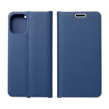 Заредете изображение във визуализатора на галерията – Forcell Luna carbon калъф тип книга -  xiaomi redmi note 11 5g / note 11t 5g / poco m4 pro 5g blue - TopMag
