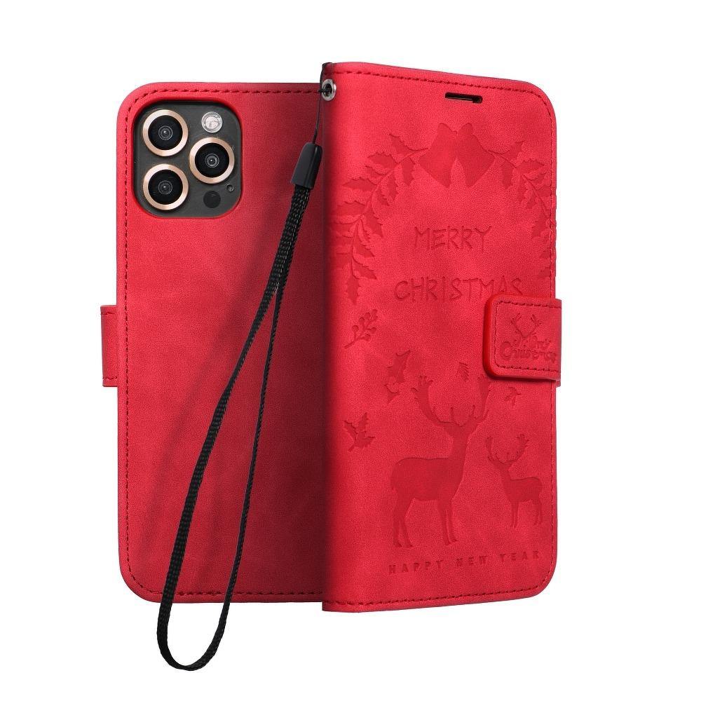 Forcell mezzo калъф тип книга за samsung galaxy s20 fe / s20 fe 5g reindeers red - TopMag