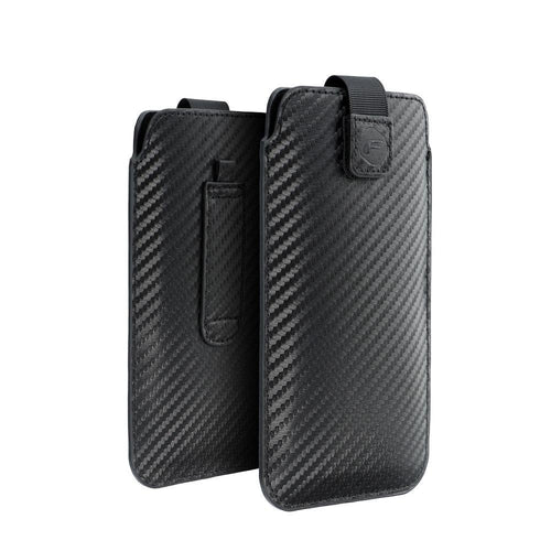 Forcell pocket carbon калъф - size 09 - за iphone 13 mini / 6 / 7 / 8 / 12 mini samsung s3 (i9300) / s4 (i9500) / a3 - TopMag