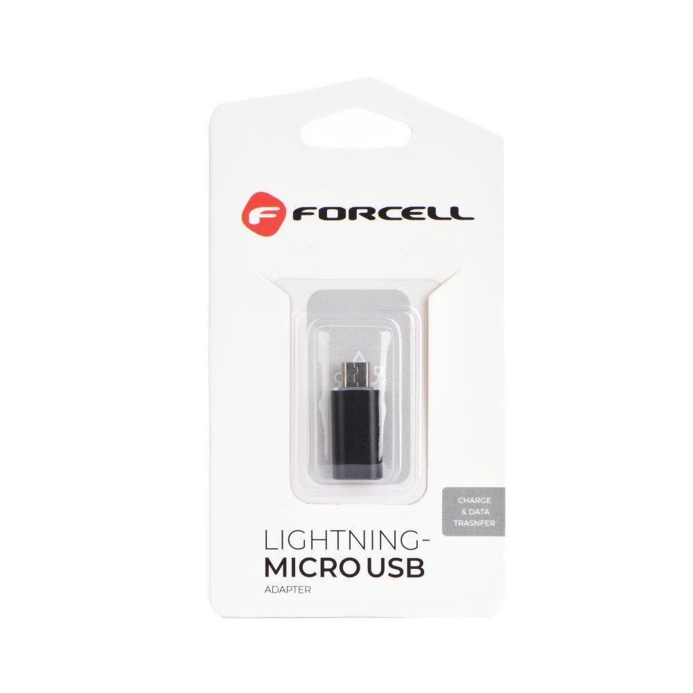 Forcell преходник lightning iPhone към micro usb черен - TopMag