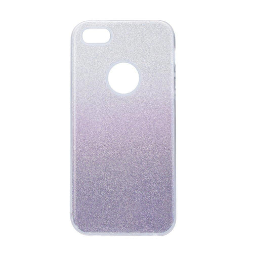 Forcell Shining силиконов гръб - iPhone 5/5s/se сребърен-лилав - TopMag