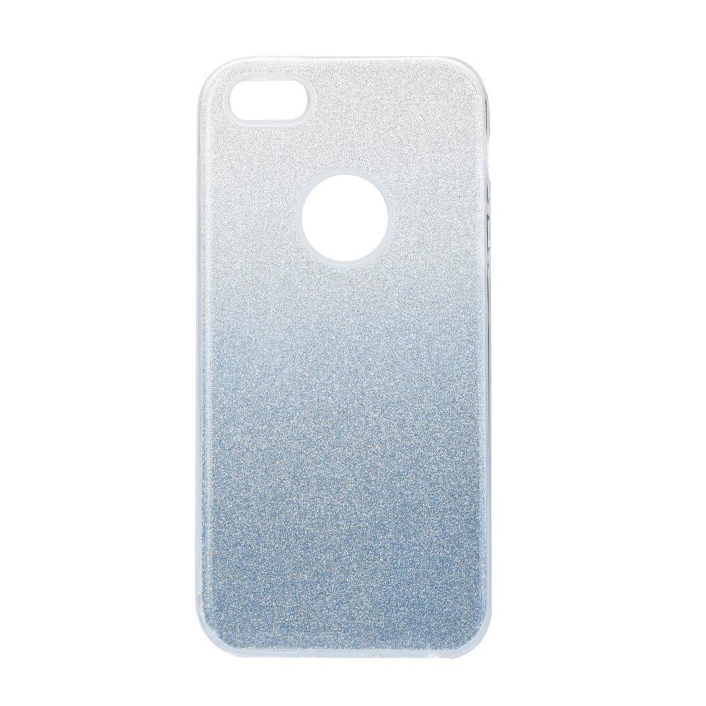 Forcell Shining силиконов гръб - iPhone 5/5s/se сребърен-син - TopMag