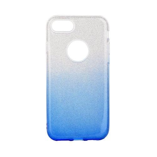 Forcell Shining силиконов гръб - iPhone 7 / 8 / SE 2020 сребърен-син - TopMag