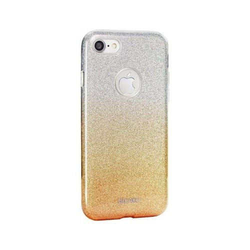Forcell Shining силиконов гръб - iPhone 7 / 8 / SE 2020сребърен-златен - TopMag