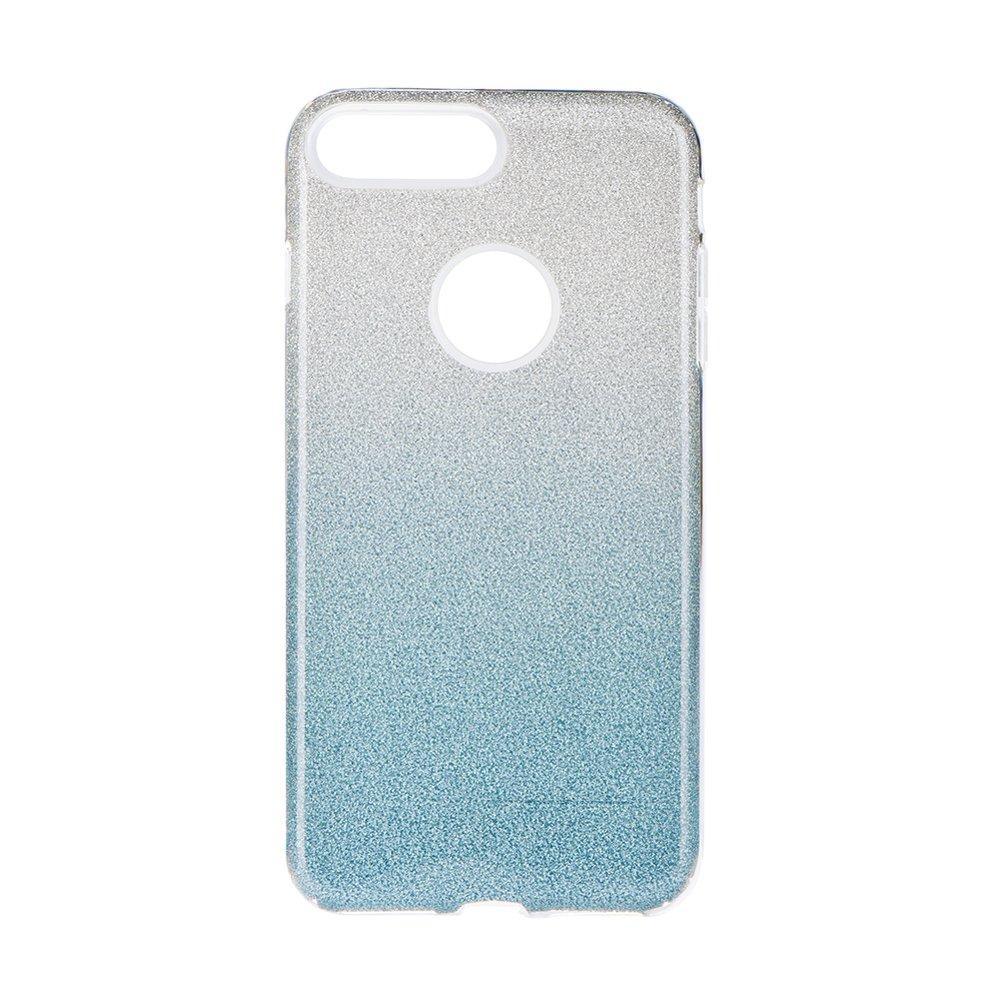 Forcell Shining силиконов гръб - iPhone 7 plus / 8 plus сребърен-син - TopMag