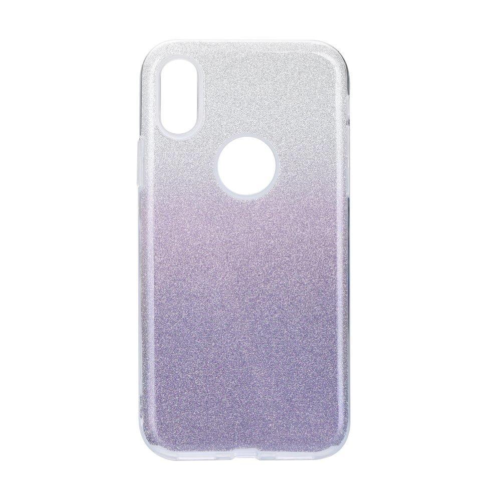 Forcell Shining силиконов гръб - iPhone x / xs сребърен-лилав - TopMag