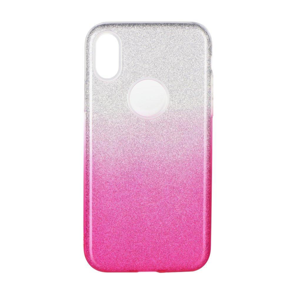 Forcell Shining силиконов гръб - iPhone x / xs сребърен-розов - TopMag