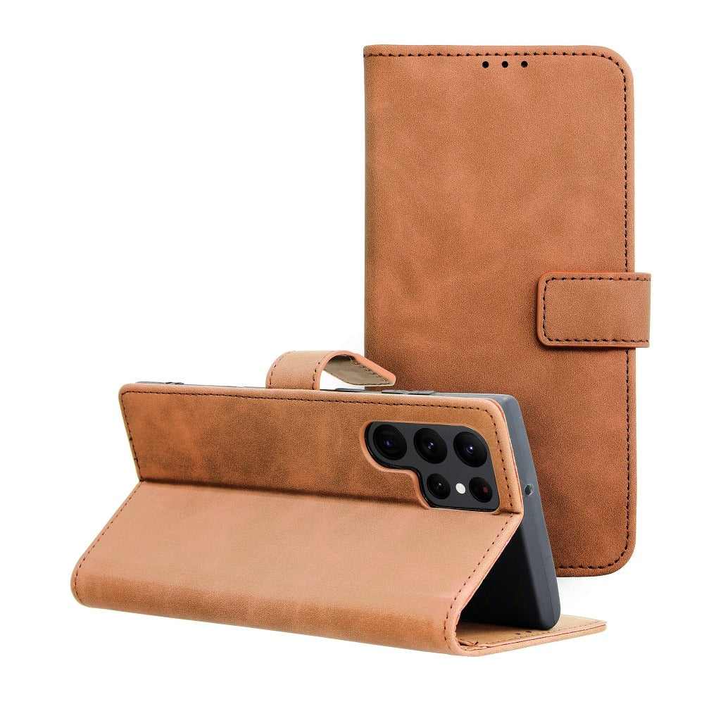 Forcell tender калъф тип книга за samsung galaxy s22 ultra brown - TopMag