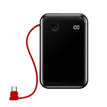 Заредете изображение във визуализатора на галерията – Baseus Power Bank 10000mAh Mini S - USB + Type C - 3A 15W with Type C cable (PPXF-A01) black
