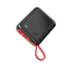 Заредете изображение във визуализатора на галерията – Baseus Power Bank 10000mAh Mini S - USB + Type C - 3A 15W with Lightning cable (PPXF-E01) black
