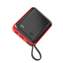 Заредете изображение във визуализатора на галерията – Baseus Power Bank 10000mAh Mini S - USB + Type C - 3A 15W with Lightning cable (PPXF-E09) red

