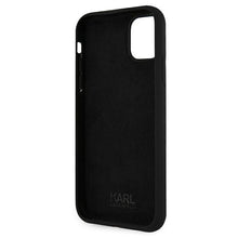 Заредете изображение във визуализатора на галерията – Original KARL LAGERFELD Case - Silicone Karl`s Head Hardcase KLHCN61SLKHBK for Iphone 11 Black
