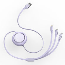 Заредете изображение във визуализатора на галерията – Baseus Cable Bright Mirror 3 in 1 - USB to Micro USB, Lightning, Type C - 3,5A 1,2 meters (CAMLT-MJ05) purple

