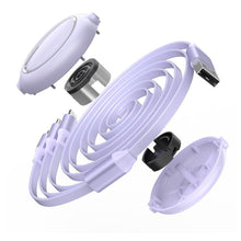 Заредете изображение във визуализатора на галерията – Baseus Cable Bright Mirror 3 in 1 - USB to Micro USB, Lightning, Type C - 3,5A 1,2 meters (CAMLT-MJ05) purple
