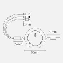 Заредете изображение във визуализатора на галерията – Baseus Cable Bright Mirror 3 in 1 - USB to Micro USB, Lightning, Type C - 3,5A 1,2 meters (CAMLT-MJ05) purple
