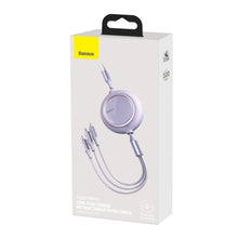 Заредете изображение във визуализатора на галерията – Baseus Cable Bright Mirror 3 in 1 - USB to Micro USB, Lightning, Type C - 3,5A 1,2 meters (CAMLT-MJ05) purple
