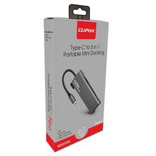 Заредете изображение във визуализатора на галерията – Cliptec Adapter HUB - Type C to 2xUSB 3.1 + Type C + SD/microSD - Dock-5 RZH720 grey
