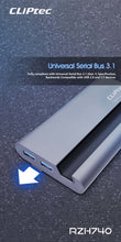 Заредете изображение във визуализатора на галерията – Cliptec Adapter HUB - Type C to 3xUSB 3.1 + Type C + HDMI + VGA + RJ45 - ViewNet-7 RZH740 grey
