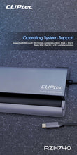 Заредете изображение във визуализатора на галерията – Cliptec Adapter HUB - Type C to 3xUSB 3.1 + Type C + HDMI + VGA + RJ45 - ViewNet-7 RZH740 grey
