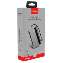 Заредете изображение във визуализатора на галерията – Cliptec Adapter HUB - Type C to 3xUSB 3.1 + Type C + HDMI + VGA + RJ45 - ViewNet-7 RZH740 grey
