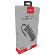 Заредете изображение във визуализатора на галерията – Cliptec Adapter HUB - Type C to 3xUSB 3.1 + Type C + HDMI - DockView-5 RZH721 grey
