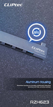 Заредете изображение във визуализатора на галерията – Cliptec Adapter HUB - Type C na USB 3.1 + 2xUSB 2.0 + Type C - Conquer RZH623 grey
