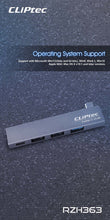 Заредете изображение във визуализатора на галерията – Cliptec Adapter HUB - Type C na USB 3.1 + 2xUSB 2.0 + Type C - Conquer RZH623 grey
