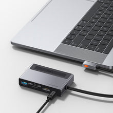 Заредете изображение във визуализатора на галерията – Baseus Adapter HUB - Type C to USB3.2 + HDMI 4K + SD + microSD + Type C PD 100W + jack 3,5mm - (CAHUB-DA0G) gray
