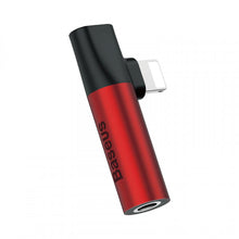 Заредете изображение във визуализатора на галерията – Baseus Adapter L41 - Type C male to Type C + jack 3,5mm female - (CATL41-91) black-red
